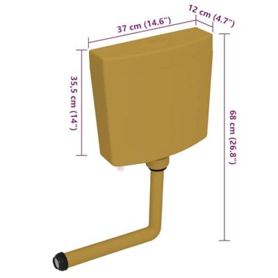 VidaXL Toiletstortbak met watertoevoer onderin 3/6 l currygeel