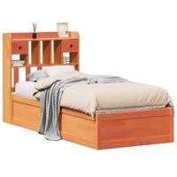 Bedframe zonder matras massief grenenhout wasbruin 75x190 cm - thumbnail