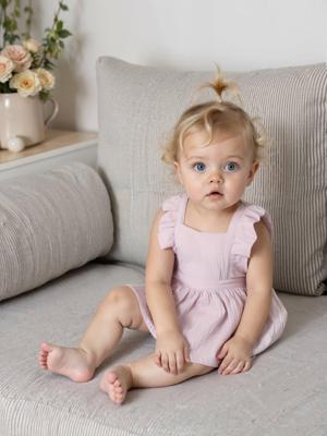 Geboortejurk met geïntegreerd broekje voor over de luier rozen Geboortejurk met geïntegreerd broekje voor over de luier rozen