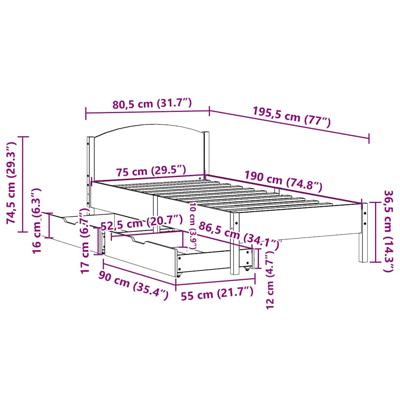 Bedframe zonder matras massief grenenhout 200x200 cm