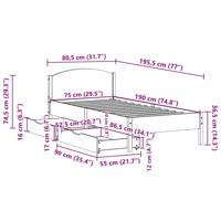 Bedframe zonder matras massief grenenhout 120x190 cm - thumbnail