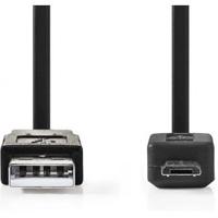 Nedis CCGP60505BK10 Platte Usb 2.0-kabel A Male - Micro-b Male 1,0 M Zwart - thumbnail