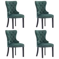 Eetkamerstoelen 4 st fluweel donkergroen - thumbnail