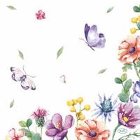 Duni Servetten Breezy Butterflies 33cm - thumbnail
