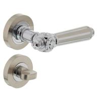 Deurkruk 1716 Julietta op rond rozet 7mm nokken met WC8mm chroom/nikkel mat - thumbnail