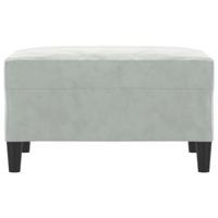 Voetenbank 70x55x41 cm fluweel lichtgrijs - thumbnail