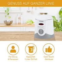 Bomann FFR 1290 Fondue-friteuse 1 l 840 W Met handmatige temperatuursinstelling Wit, Grijs - thumbnail