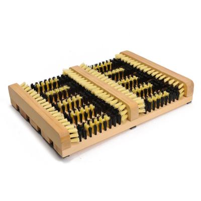 Houten Schoenen en Laarzen Voetveger met Borstels 35x26x5,5 cm