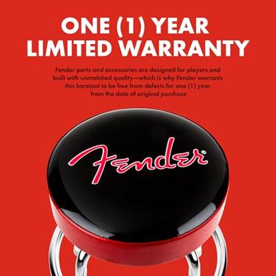 Fender Red Sparkle Logo Barstool 30" zwart-rood-chroom gitaarkruk (76 cm)