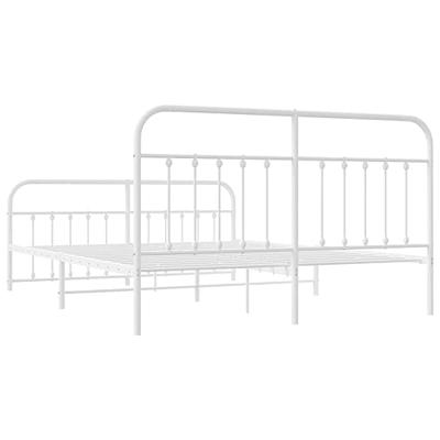 Bedframe met hoofd- en voeteneinde metaal wit 180x200 cm Bedframe met hoofd- en voeteneinde metaal wit 180x200 cm