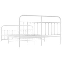Bedframe met hoofd- en voeteneinde metaal wit 180x200 cm - thumbnail
