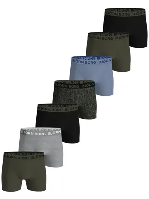 Bjorn Borg 7-Pack jongens boxershorts - Cotton stretch - Multipack katoenen jongens onderbroeken - 116 - Onderbroek - Ondergoed - 116 - Onderbroek -