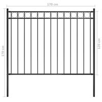Tuinhek 1,7x1,2 m staal zwart - thumbnail
