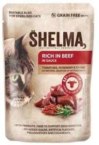 SHELMA Rich in beef in sauce - nat kattenvoer - 85g