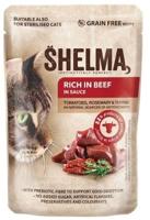 SHELMA Rich in beef in sauce - nat kattenvoer - 85g - thumbnail