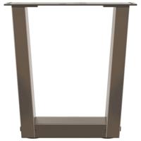 Eettafelpoten 2 st V-vormig 40x(30-31,3) cm staal naturel - thumbnail