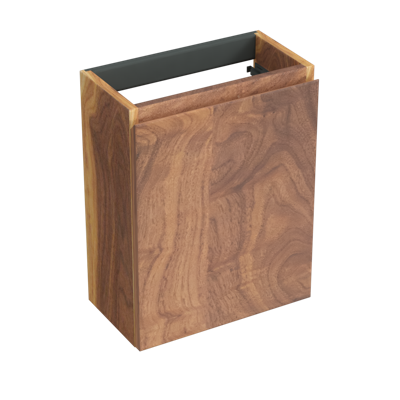 Fonteinkast Forzalaqua Siena 39.5x21.5x50 Cm 1 Deur Links Noten Pure Walnut