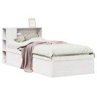 Bedframe zonder matras massief grenenhout wit 90x200 cm - thumbnail