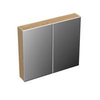 Spiegelkast Forzalaqua Uni 80x12.5x68.8 Cm 2 Deuren Tweezijdig Spiegel Eiken Smoke - thumbnail