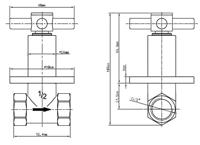 Wiesbaden Cross inbouw stopkraan 1/2&apos;&apos; chroom - thumbnail