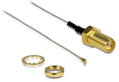 Delock 88814 Antennekabel SMA-jack schot naar I-PEX Inc., MHF® 4 plug 0,81 20cm draadlengte 10 mm Delock 88814 Antennekabel SMA-jack schot naar I-PEX Inc., MHF® 4 plug 0,81 20cm draadlengte 10 mm