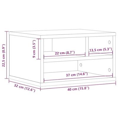 VidaXL Printerkastje 40x32x22,5 cm bewerkt hout betongrijs - thumbnail