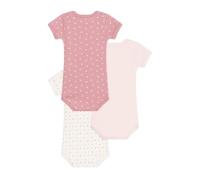 Set van 3 rompertjes met korte mouwenmet kleine hartjes voor baby's PETIT BATEAU wit - thumbnail