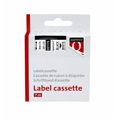 Labeltape quantore 40913 9mmx7m wt/zw Labeltape quantore 40913 9mmx7m wt/zw
