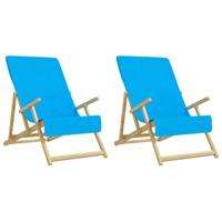 VidaXL Strandhanddoeken 2 st 400 g/m² 60x135 cm stof turquoise - thumbnail