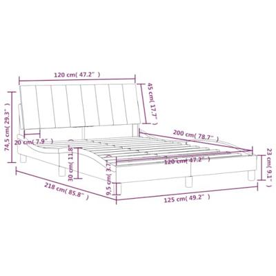 Bed met matras fluweel donkergrijs 120x200 cm