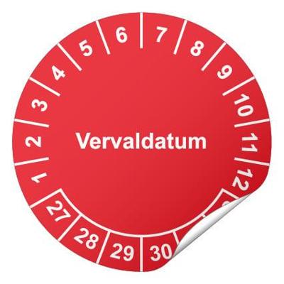 Keuringssticker met vervaldatum Ø 20 mm - 1100 stickers (op rol) Keuringssticker met vervaldatum Ø 20 mm - 1100 stickers (op rol)