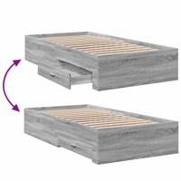 Bedframe met lades bewerkt hout grijs sonoma eiken 90x200 cm - thumbnail