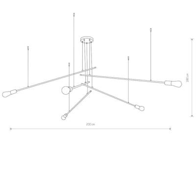 Lyora XXL hanglampPile 5-lichts zwart - 9127