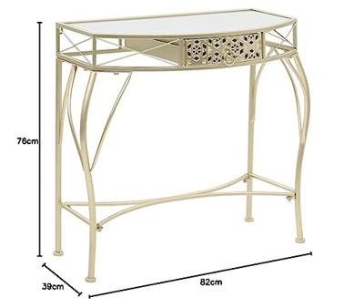 Bijzettafel Franse stijl 82x39x76 cm metaal goud - thumbnail