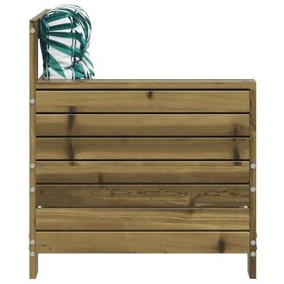 Tuinbank met armleuning en kussens gempregneerd grenenhout Tuinbank met armleuning en kussens gempregneerd grenenhout