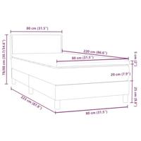 Boxspring met matras en LED fluweel lichtgrijs 80x220 cm - thumbnail