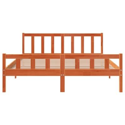 Bedframe zonder matras massief grenenhout wasbruin 150x200 cm