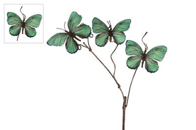 Kunstvlinder Butterfly 3x groen PE 94cm