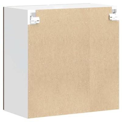 Keukenbovenkast met glazen deur Kalmar bewerkt hout gerookt eikenkleur