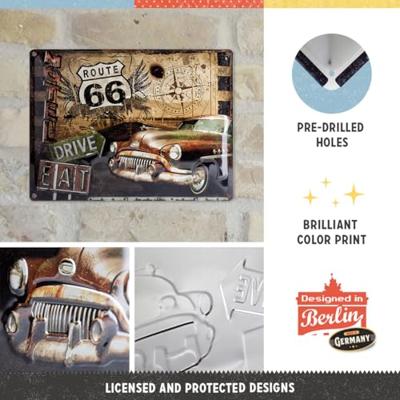 Wandplaat Route 66 Drive