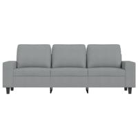Driezitsbank met voetenbank 180 cm stof lichtgrijs - thumbnail