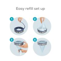 Navulling x6 vuilniszakken Dress up ANGELCARE blauw en wit - thumbnail