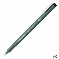 Markeerstiften Staedtler Pigment Line Zwart (10 Stuks) - thumbnail