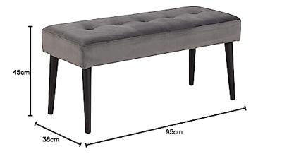 Bendt Halbankje 'Kiara' Velvet, kleur Dark Grey