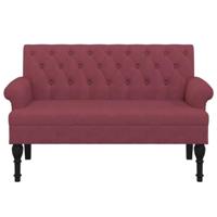 Bankje met rugleuning 120x62x75,5 cm stof wijnrood - thumbnail