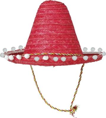 Mexicaanse sombrero rood 33cm