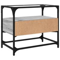 Tv-meubel met glazen blad 60x35x51 cm bewerkt hout grijs sonoma - thumbnail