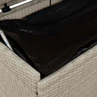 Tuinbox met wielen 160x55x75 cm poly rattan lichtgrijs - thumbnail