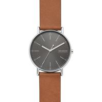 Skagen SKW6578 Horloge Signatur staal-leder zilverkleurig-grijs-bruin 40 mm - thumbnail