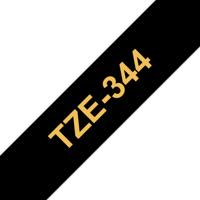 Labeltape Brother TZe, TZ TZe-344 PET Tapekleur: Zwart Tekstkleur:Goud 18 mm 8 m - thumbnail